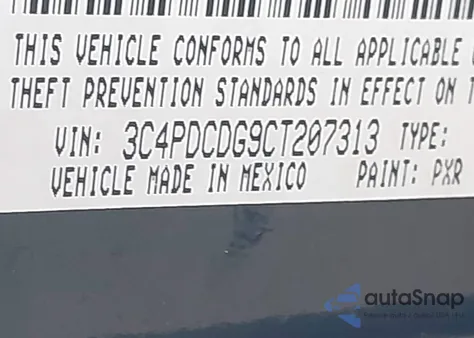 2012 Dodge Journey Crew from USA, damaged, VIN 3C4PDCDG9CT207313
